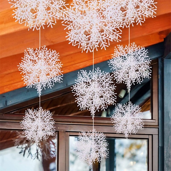 Konstgjord snöflinga julgran dekoration 18cm