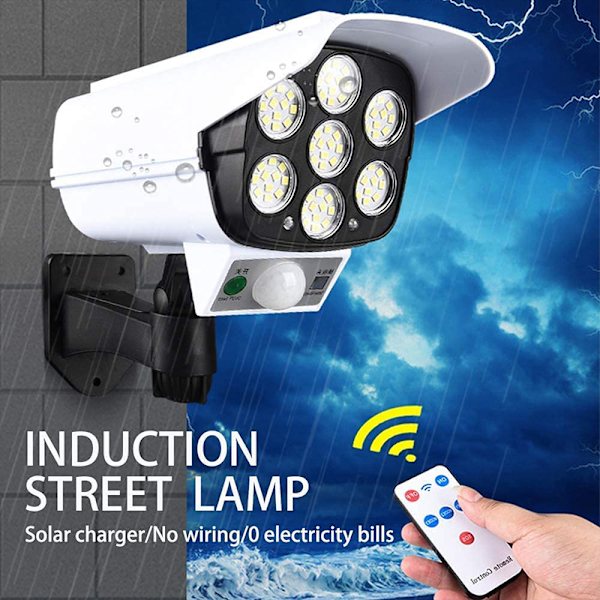 LED Infrarød Sensor Solar Lampe Fjernskærm Væglampe black 14.6*7.5*5.7cm,44 led