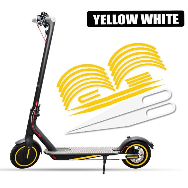 Hot Night Riding Advarselsstrimmel til Xiaomi Mijia M365 Scooter Sticker Reflekterende PVC Scooter Decal Yellow