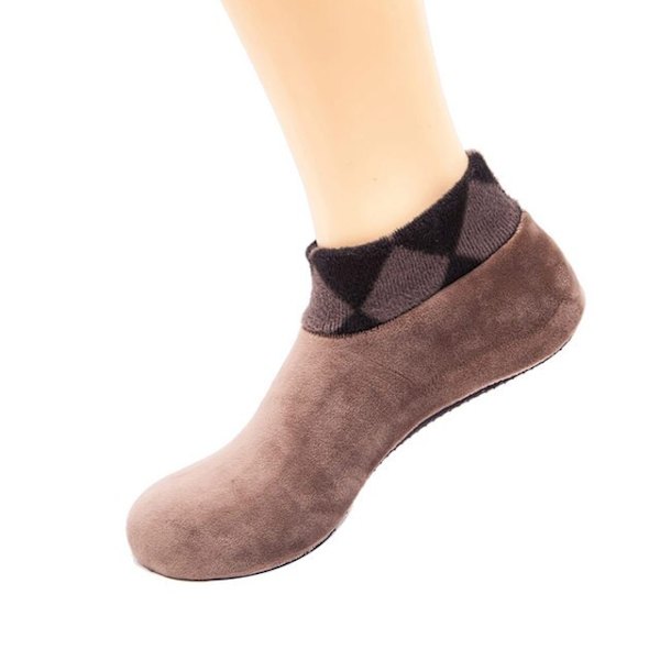 Mænd Kvinder Tykke Vinter Varme Sokker Skridsikre Indendørs Gulv Bløde Casual Slipper Strømpebukser Light Coffee Male