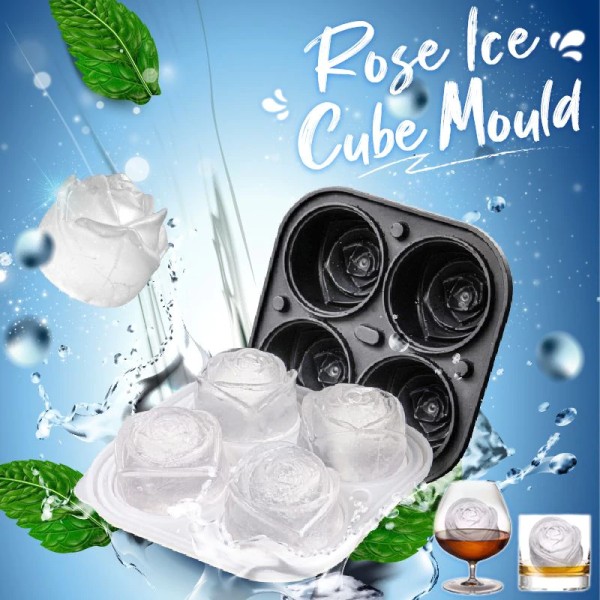 3D Silikon Rose Shape Ice Cube Maker Återanvändbar green 14*14*7cm