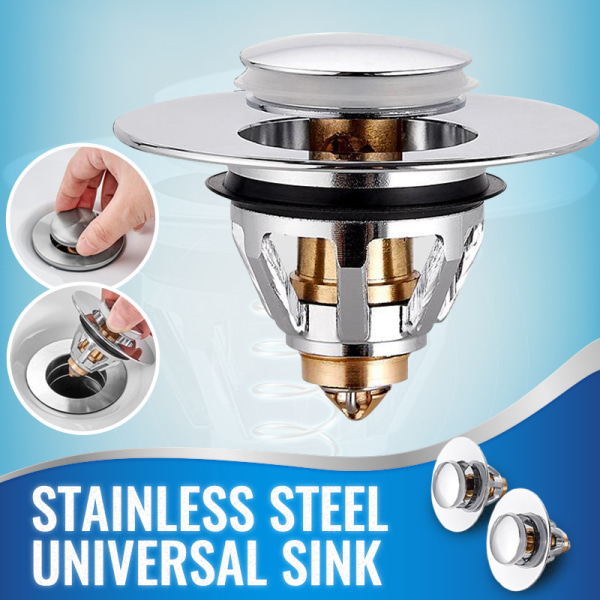 Universal vask afløbsfilter rustfrit stål Bounce Core silver