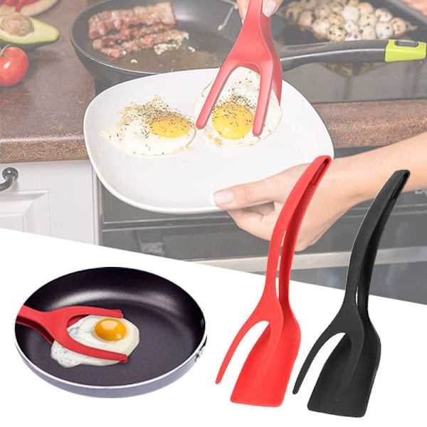 2 i 1 multifunktions køkkenredskab non-stick klemmestang red 30.5x8.5cm