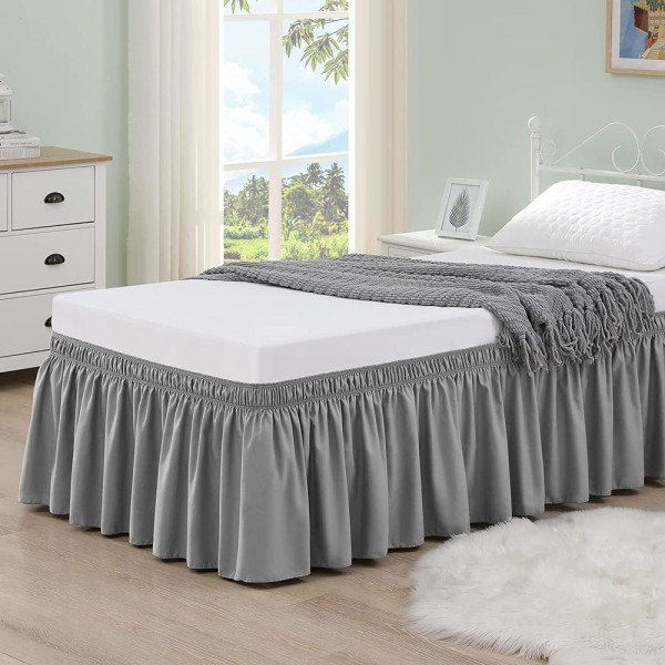 Sängkappa elastisk sängkjol Grey 100x200x38cm