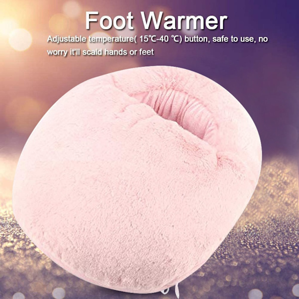Plysch Electric Warmer Cover Vinterfotvärmare pink 38x28x12cm