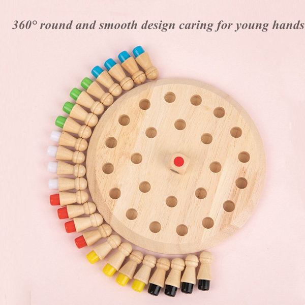 Træ Memory Match Stick Chess Fun Board Puslespil wood grain