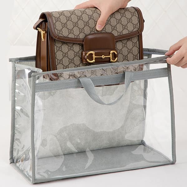 PVC Handväska Dammpåsar Garderob Hängväskor Organizer beige XXL