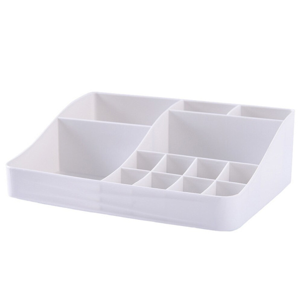 Desktop Diverse Smink Kosmetisk Make Up Case Förvaringsfodral beige 23.6*18.5*7.5cm