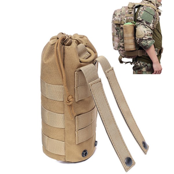 Vandflaskepose til militære udendørs rejser khaki 24*9cm