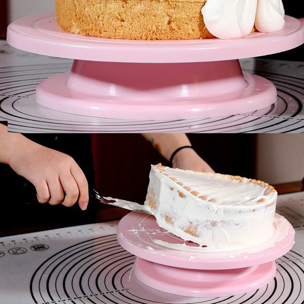 Køkken Kagebord Roterende DIY Form Bageværktøj white 28*23.5*7cm