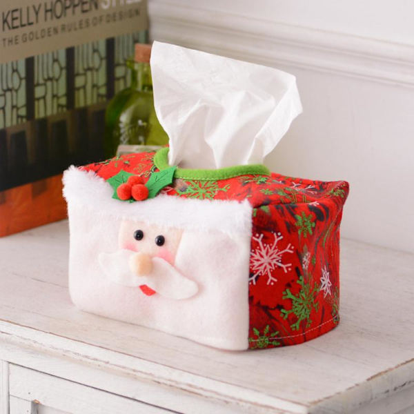 Jule dekorative julemandsvævssæt toiletpapirpose red 16*10cm