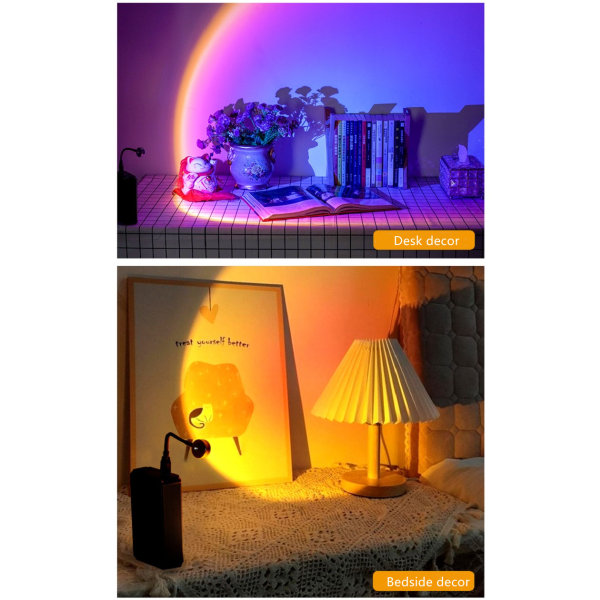 USB Sunset Rainbow Lampe Projektor Stemningslys purple+blue 18cm