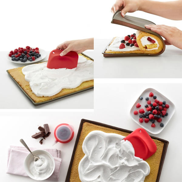 Silikon Bakmatta Cake Roll Pad Macaron Swiss Roll Ugnsmatta red 31.5*26.5*1cm