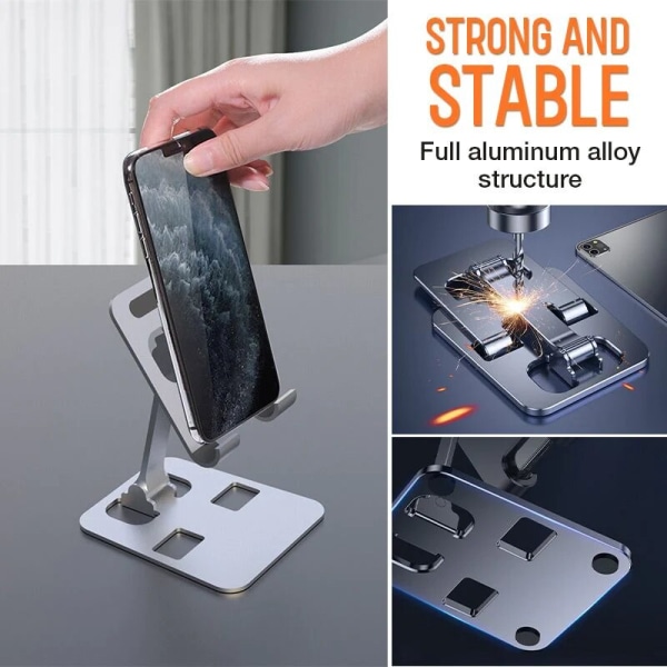 Foldet Justerbar Aluminiumslegering Holder Notebook Tablet Stand gray 135*85*25mm