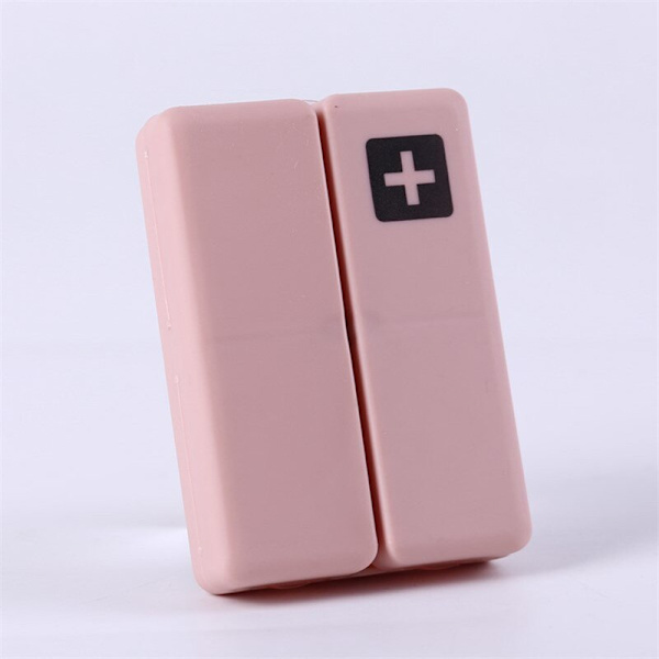Vikbar resemedicinhållare Pill Box Case beige 7x2.5x10cm
