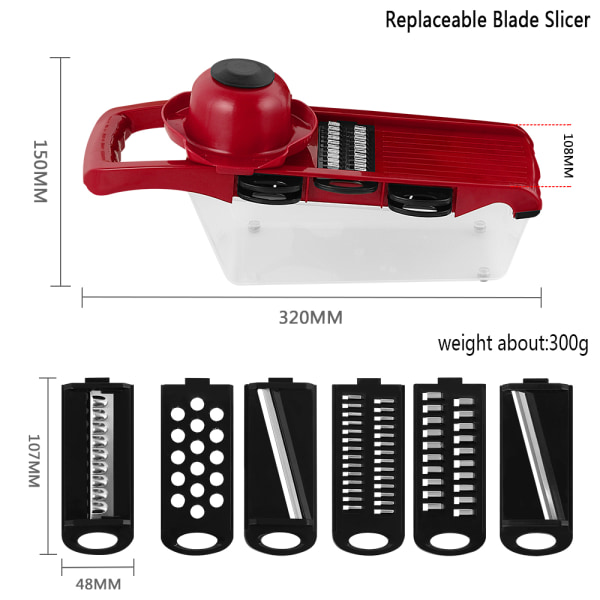 Vihannesleikkuri Perunankuorija Porkkanajuustoraastin red+transparent 32x11.5x10cm
