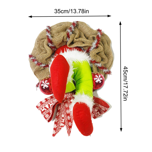 Joulun säkkikangas Design Kodin etuoven tontun jalkojen seppelevanne colorful medium