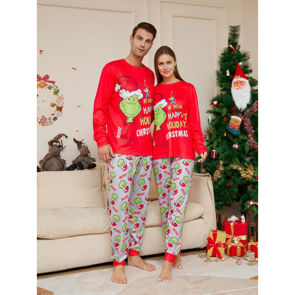 Julepyjamas Familiesæt Xmas Pjs Langærmet nattøj matchende outfits same as picture teen 14t