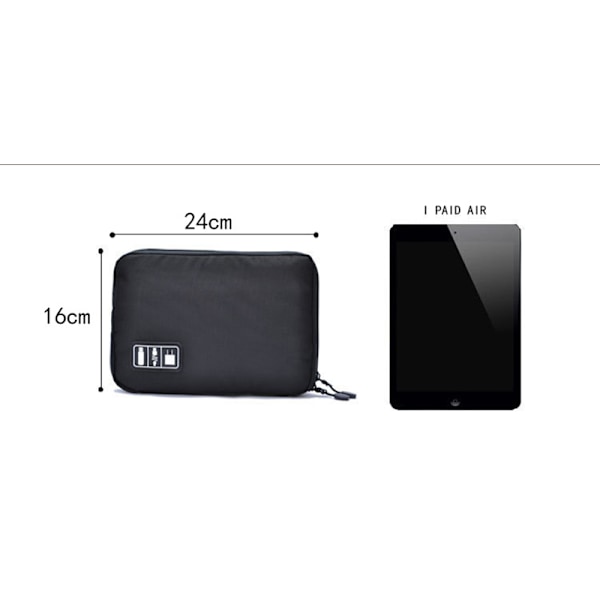Outdoor Travel Kit Vattentät nylon kabelväska black 24*16*2.5cm