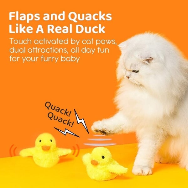 Flapping Duck Interactive Electric Bird Vaskbar Cat Plys Legetøj yellow 160*130*115mm