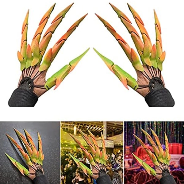 Halloween artikulerede fingre Creative Funny Finger Ghost Claw red,green,yellow right