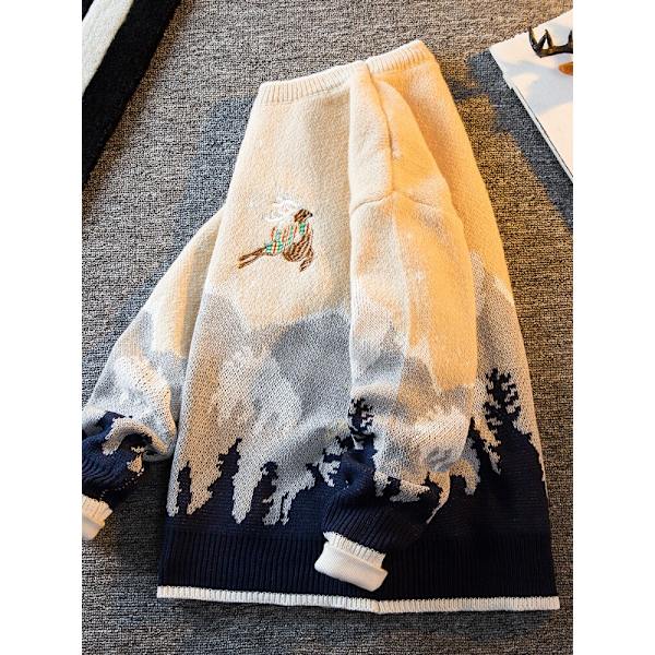 Japansk tröja herr vinter trend high-end stickad tröja red 4XL