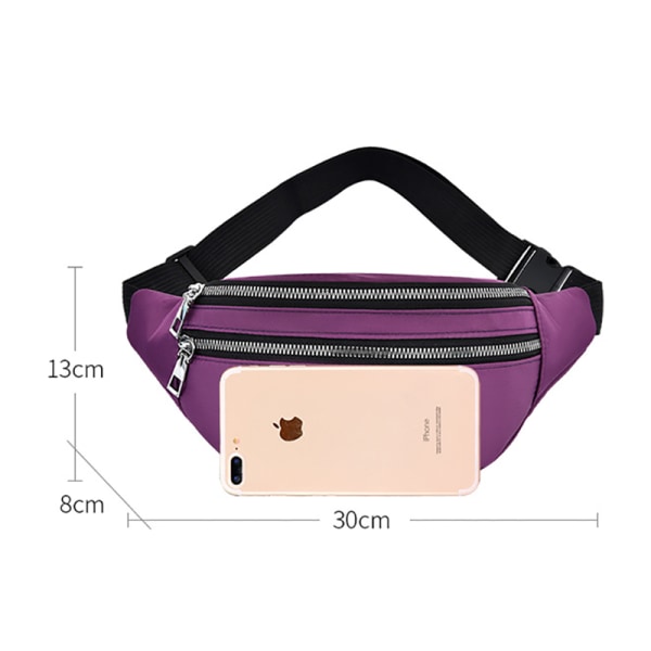 Midjeväska Fanny Pack Banana Fashion Travel Shoulder Pocket purple 30*8*13cm