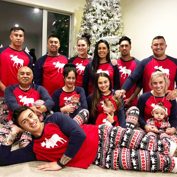 Familj Jul Pyjamas Set Varm Vuxen Barn Flickor Pojke Mamma Sovkläder Mor Dotter Kläder Papa-2XL