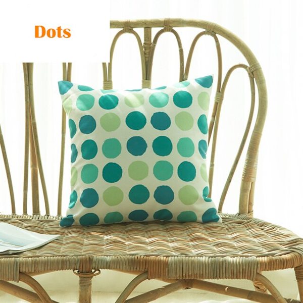 Solid vandtæt pudebetræk Enkel ren farve farvet polyester pudebetræk Vandtæt dekorativ pudebetræk til sofa Dots 45X45CM