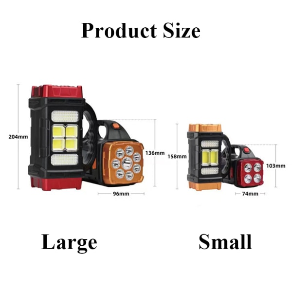 Genopladelig LED-lommelygte Zoombare vandtætte lommelygte orange large