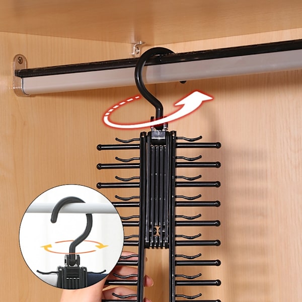 Justerbar 360 graders roterende 20 bue opbevaringsstativ Husholdning black 29*13cm