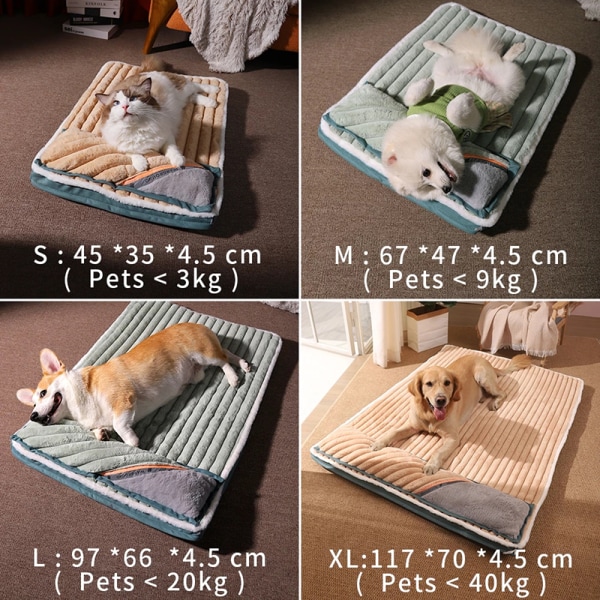 Hot Pet Pet Mat Vadderad kudde Dog Bed Madrass Avtagbar khaki small
