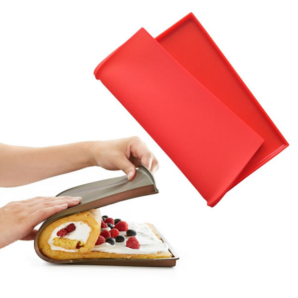 Silikonmatta Bakform Bakplåt Bakverk Dessert Bakning Bakning Liner för kex Cookie Pan Cake Dekoration Tool Red