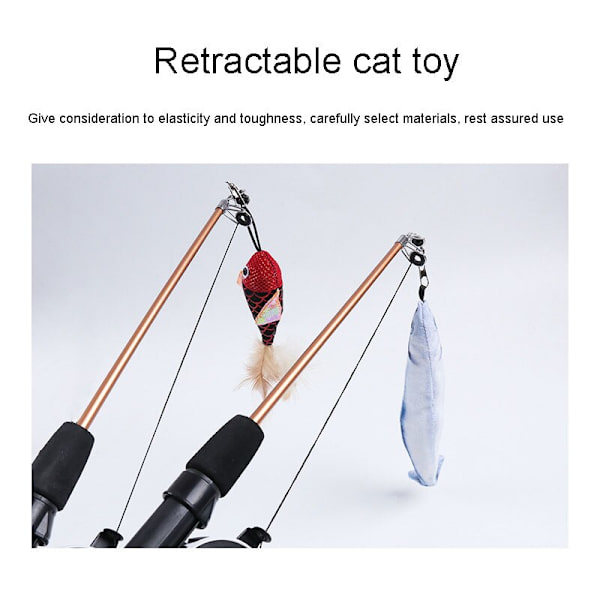Fiskspö Feather Cat Accessories Interaktion Lindra tristess Liten fisk Kattleksak Clownfish