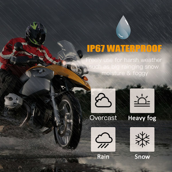 2st Motorcykel Led Pod 60W 6000K Körljus Super Spotlight Offroad Dimljus Extraljus Arbetsljus för SUV