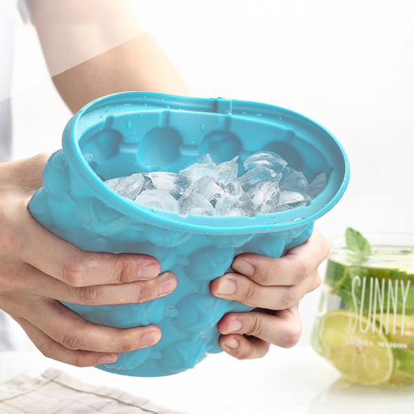 Silikon Ice Cube Maker Form Kylare ölskåp blue 600ml