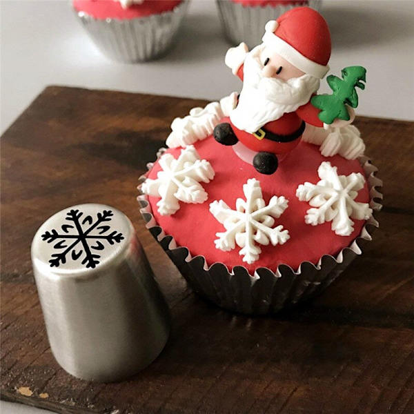 4st/ set kakmunstycke konditorivaror i rostfritt stål Cupcake silver 4pcs
