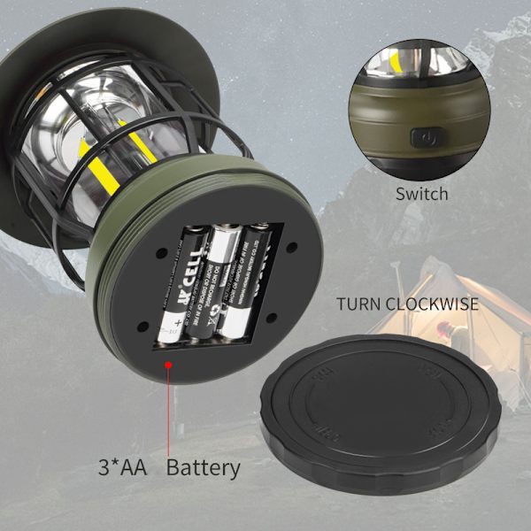 LED Camping Lantern riippuva telttavalo Retro kannettava lamppu red rechargeable type