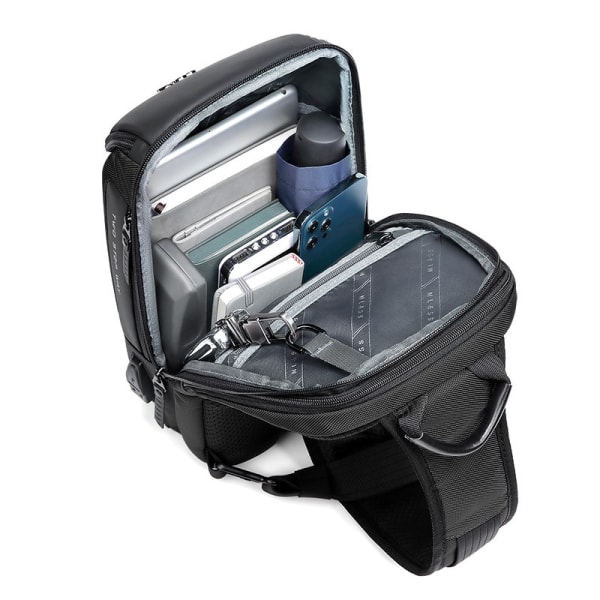 Multifunktion Anti-tyveri USB Skuldertaske Travel Pack gray 21*35*12cm