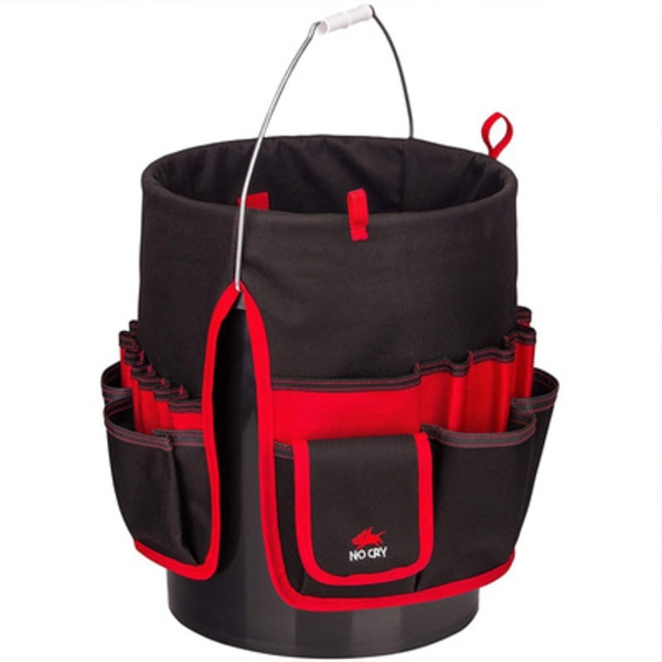 Bucket Organizer Säilytyslaukku 42 Ritilätasku black+red 29×45cm