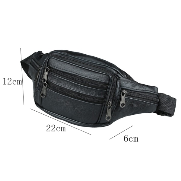Män Läder Midjepaket Reseförvaring khaki 22*12*6cm