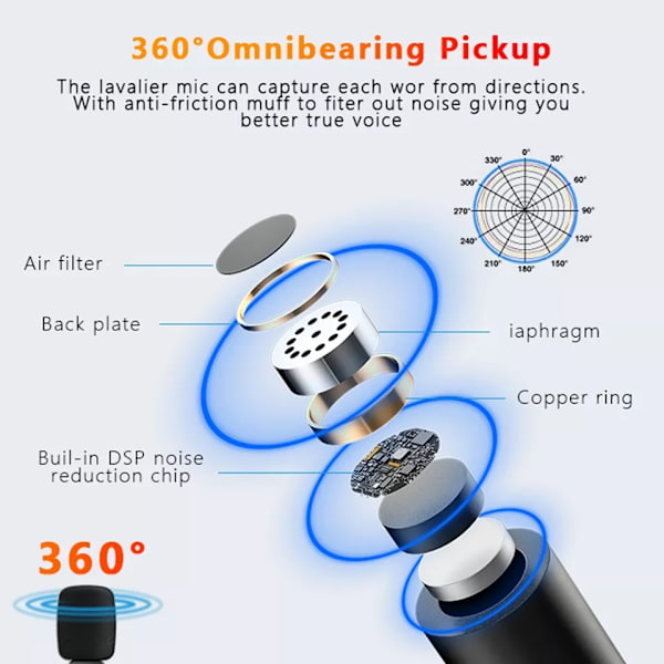 2022 Uusi langaton mikrofoni iPhone Android Phone Mini Mic -puhelimeen For iPhone