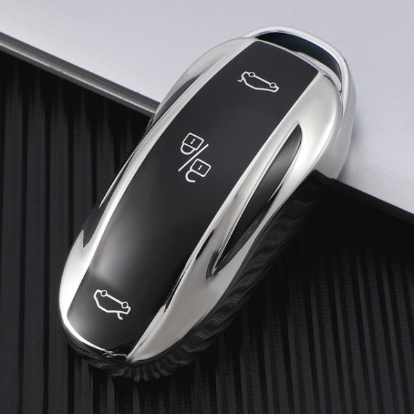 TPU-auton case cover Tesla Model 3 Model X Model S Model Y -laukkulle Smart Keys Protector silver for model s
