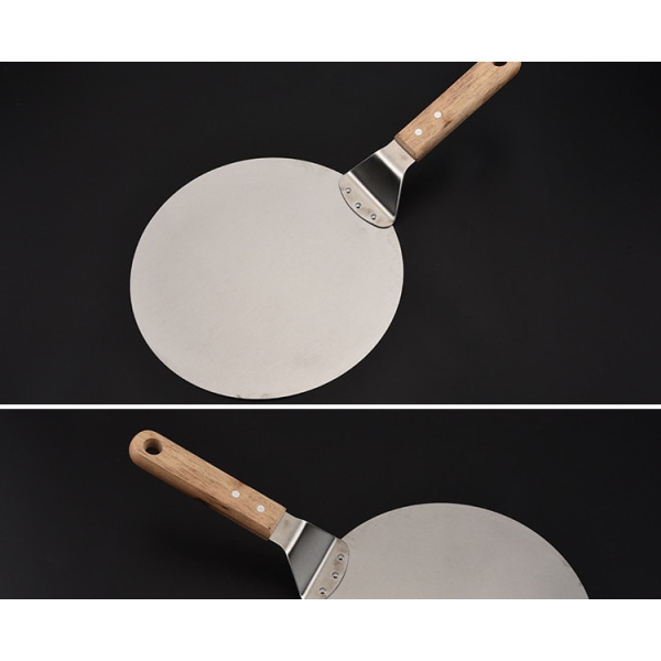 Pizza Peel Mela Pyöreä Kakku Lapio Leivontatyökalut Puukahva wood color 25.5*43.5 cm