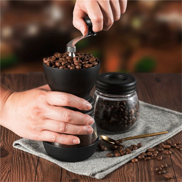Säädettävä manuaalinen kahvimylly keraamisilla purseilla black 20*9cm