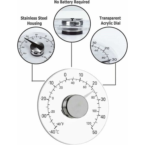 Fönstertermometer indendørs og udendørs, vejrtermometer