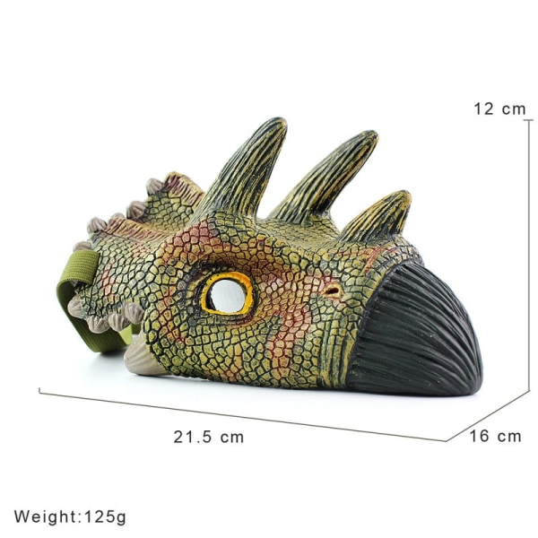 Dinosaur Mask Simulation Dinosaur Model Halloween Mask beige 21.5*16*12cm