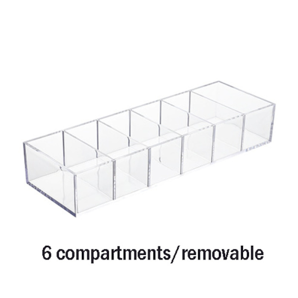 Transparent akryl kosmetika förvaringsbox sminkhållare transparent 6  grids