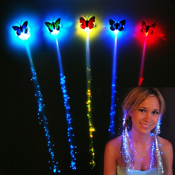 Glødende hår fletning julepynt LED pandebånd Fest white 5pcs