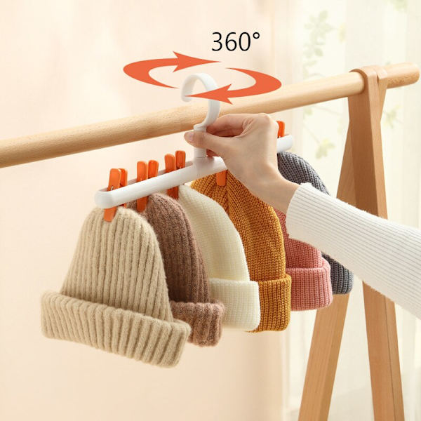 Hatte Strømper Stativ Hængende Pet tørklæde Opbevaring Rack Bøjle white+orange 38.5*13cm